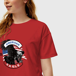 Футболка оверсайз женская Американский орел USA, цвет: красный — фото 2