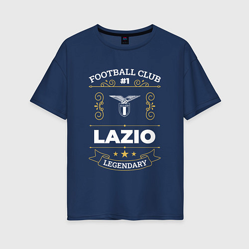 Женская футболка оверсайз Lazio: Football Club Number 1 / Тёмно-синий – фото 1