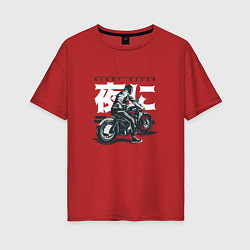Женская футболка оверсайз Японский мотоциклист Old Akira Japanese Biker