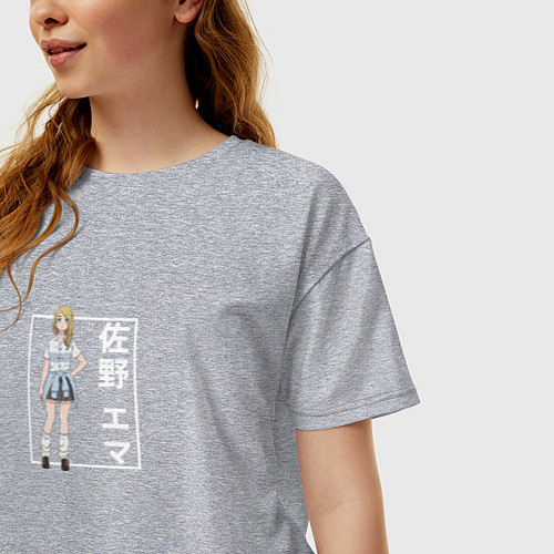 Женская футболка оверсайз Эмма Сано / Меланж – фото 3