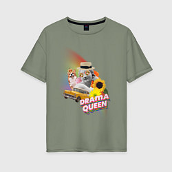 Женская футболка оверсайз Colorful drama queen