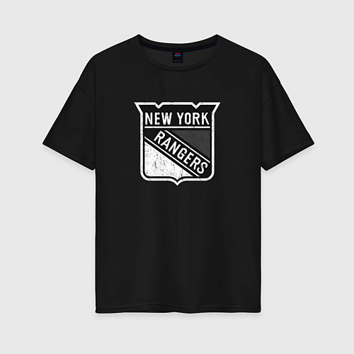 Женская футболка оверсайз New York Rangers Серый / Черный – фото 1