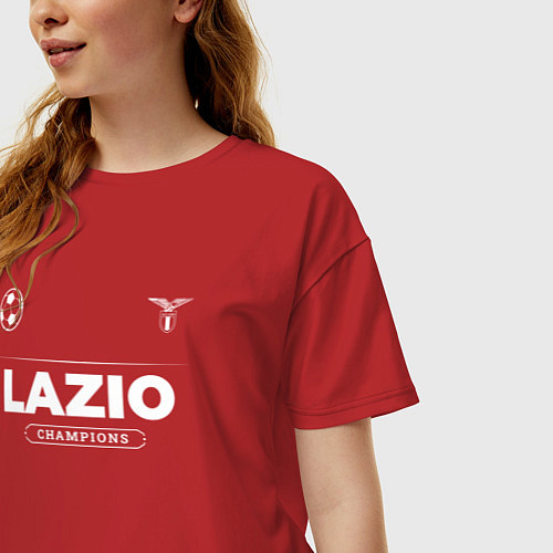 Женская футболка оверсайз Lazio Форма Чемпионов / Красный – фото 3