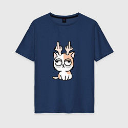 Женская футболка оверсайз Deer Cat