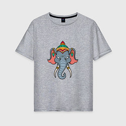 Женская футболка оверсайз Индия - Слон