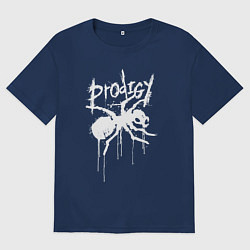 Футболка оверсайз женская Draw white logo - Ant, цвет: тёмно-синий