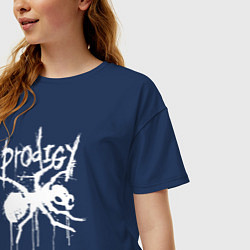 Футболка оверсайз женская Draw white logo - Ant, цвет: тёмно-синий — фото 2