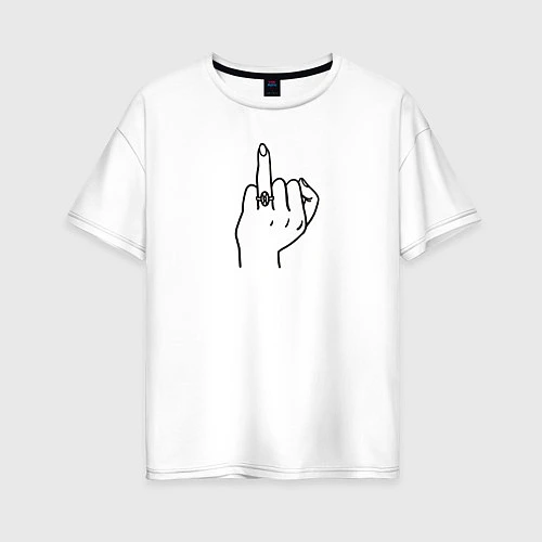 Женская футболка оверсайз Безымянный палец невесты / Белый – фото 1
