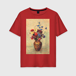 Женская футболка оверсайз Flowers in a Vase Букет цветов