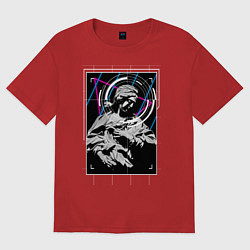 Женская футболка оверсайз Antique sculptures Neon Sight