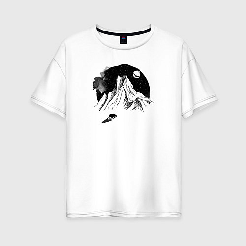 Женская футболка оверсайз Тень медведя / Белый – фото 1