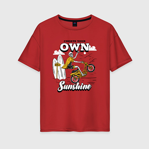 Женская футболка оверсайз Create your own sinshine! / Красный – фото 1