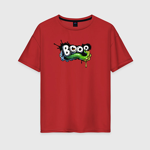 Женская футболка оверсайз Boooo / Красный – фото 1