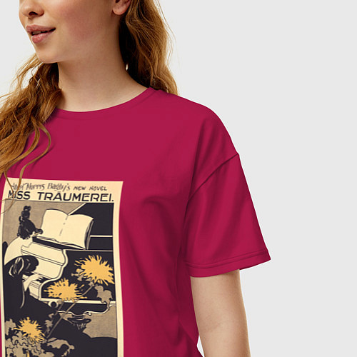 Женская футболка оверсайз Miss Traumerei Пианистка / Маджента – фото 3