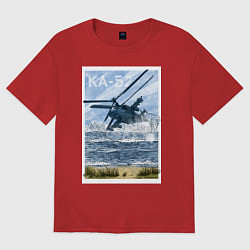 Женская футболка оверсайз Вертолет КА-52