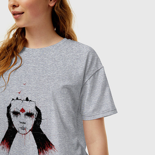 Женская футболка оверсайз Terratomorf - В Мире Иллюзий 2 / Меланж – фото 3