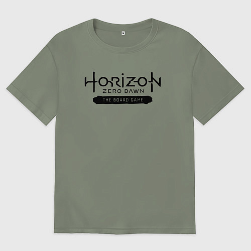 Женская футболка оверсайз Horizon forbidden west - logo / Авокадо – фото 1