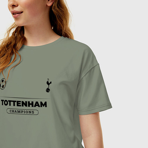 Женская футболка оверсайз Tottenham Униформа Чемпионов / Авокадо – фото 3