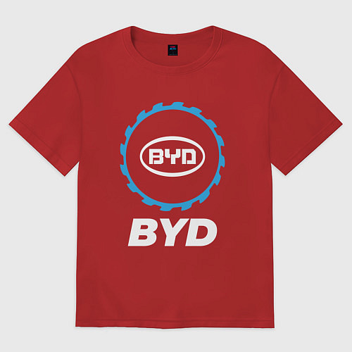 Женская футболка оверсайз BYD в стиле Top Gear / Красный – фото 1
