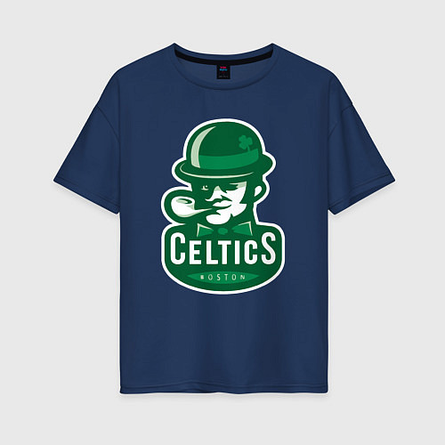 Женская футболка оверсайз Celtics Team / Тёмно-синий – фото 1