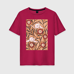 Женская футболка оверсайз Samarkande Art Nouveau Flower Pattern Цветочный ор