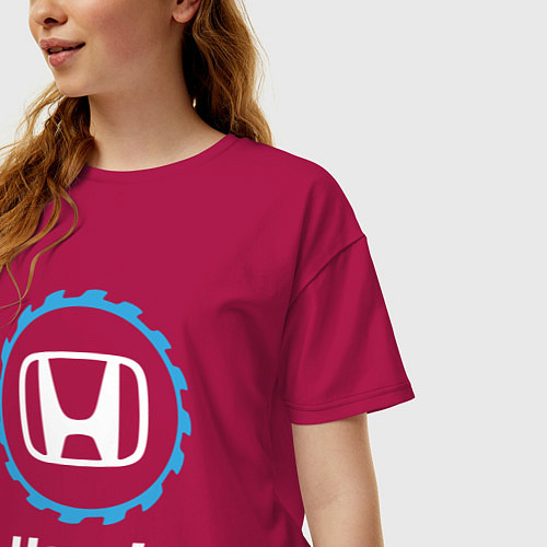 Женская футболка оверсайз Honda в стиле Top Gear / Маджента – фото 3
