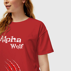 Футболка оверсайз женская Alpha Wolf Альфа Волк, цвет: красный — фото 2