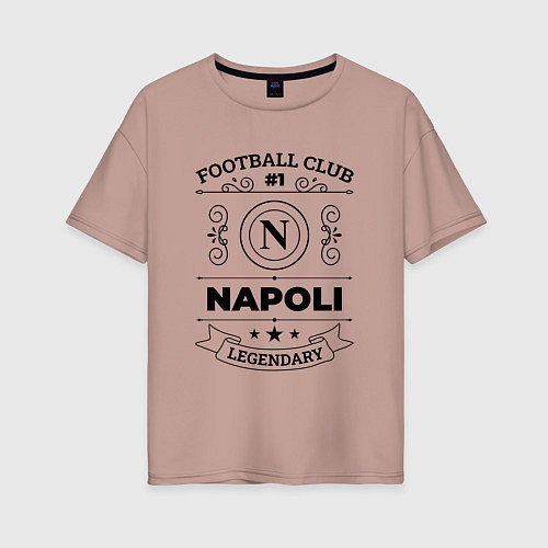 Женская футболка оверсайз Napoli: Football Club Number 1 Legendary / Пыльно-розовый – фото 1