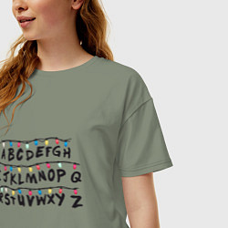 Футболка оверсайз женская STRANGER THINGS ALPHABET, цвет: авокадо — фото 2