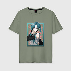 Футболка оверсайз женская Hatsune Miku Drain, цвет: авокадо