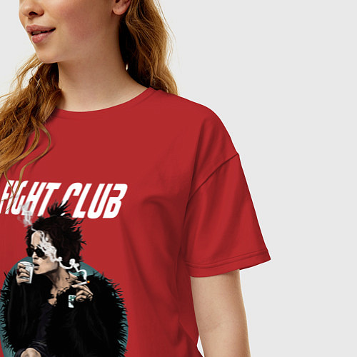 Женская футболка оверсайз Helena Bonham Carter / Красный – фото 3