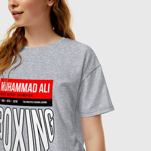 Женская футболка оверсайз Мухаммед Али - легенда мирового бокса / Меланж – фото 3