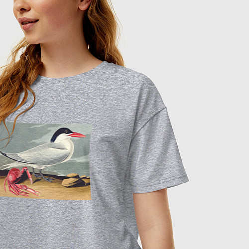 Женская футболка оверсайз Cayenne Tern Чайка и краб / Меланж – фото 3