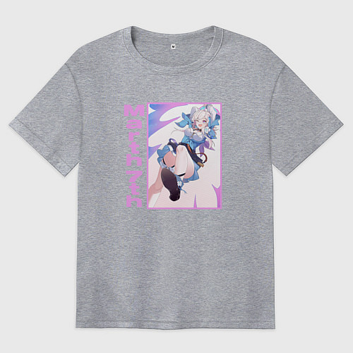 Женская футболка оверсайз 7 марта art Honakai star rail / Меланж – фото 1