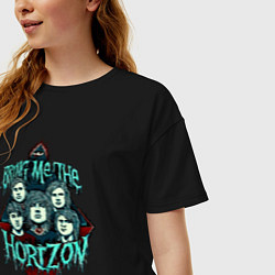 Футболка оверсайз женская Bring Me the Horizon, постер, цвет: черный — фото 2