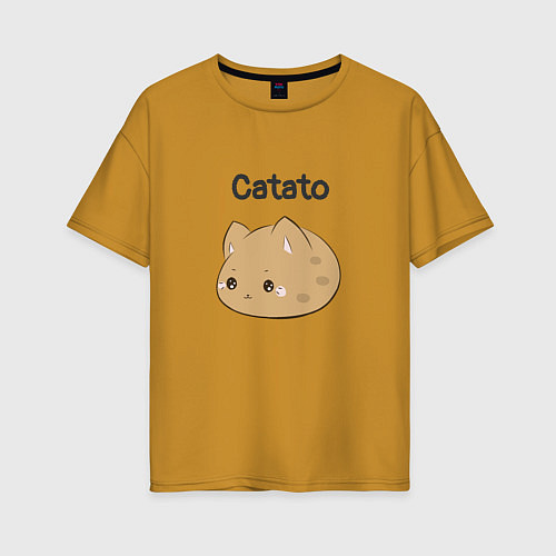 Женская футболка оверсайз Catato cotton / Горчичный – фото 1