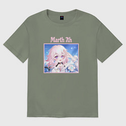 Футболка оверсайз женская Улыбка 7 марты Honkai star rail, цвет: авокадо