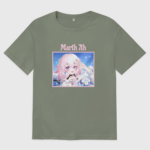 Женская футболка оверсайз Улыбка 7 марты Honkai star rail / Авокадо – фото 1