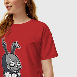 Футболка оверсайз женская Cool hare Hype Крутой заяц Шумиха, цвет: красный — фото 2