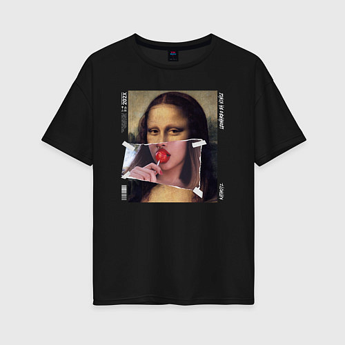 Женская футболка оверсайз Mona Lisa 202X modern / Черный – фото 1