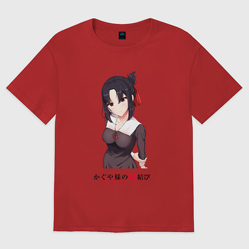 Женская футболка оверсайз Госпожа Кагуя Love is war Синомия / Красный – фото 1