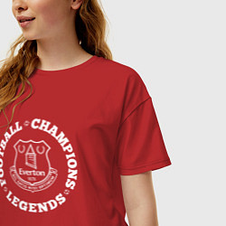 Футболка оверсайз женская Символ Everton и надпись Football Legends and Cham, цвет: красный — фото 2