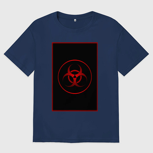 Женская футболка оверсайз Вирусная угроза / Тёмно-синий – фото 1