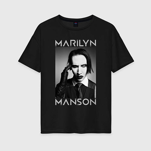 Женская футболка оверсайз Marilyn Manson фото / Черный – фото 1