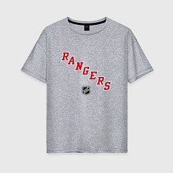 Футболка оверсайз женская New York Rangers NHL, цвет: меланж