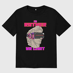 Футболка оверсайз женская Id rather VR chat, цвет: черный