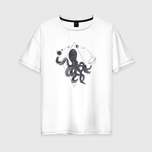 Женская футболка оверсайз Space Octopus / Белый – фото 1
