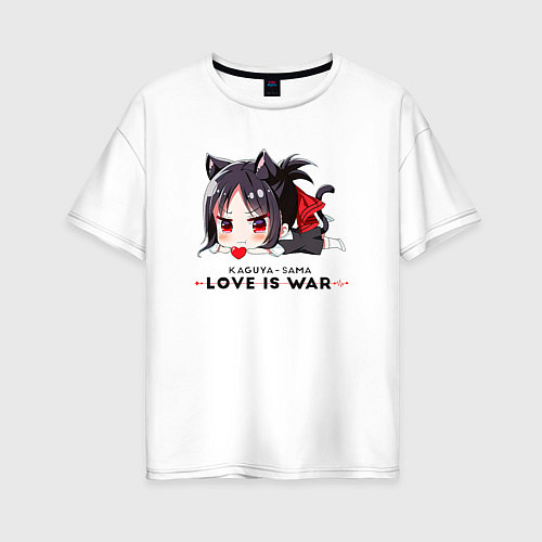 Женская футболка оверсайз Чибик Госпожа Кагуя Love is war Синомия / Белый – фото 1