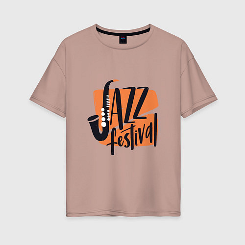Женская футболка оверсайз Джазовый Фестиваль / Пыльно-розовый – фото 1