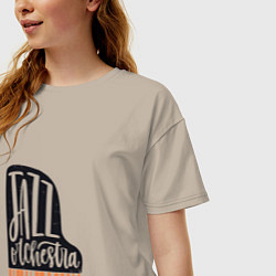 Футболка оверсайз женская Джазовый Оркестр, цвет: миндальный — фото 2